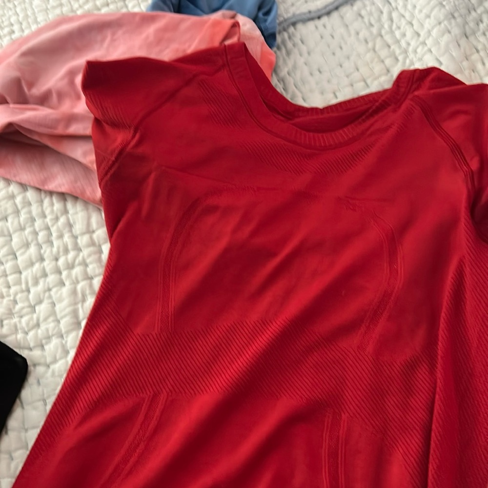 Red lululemon athletic top